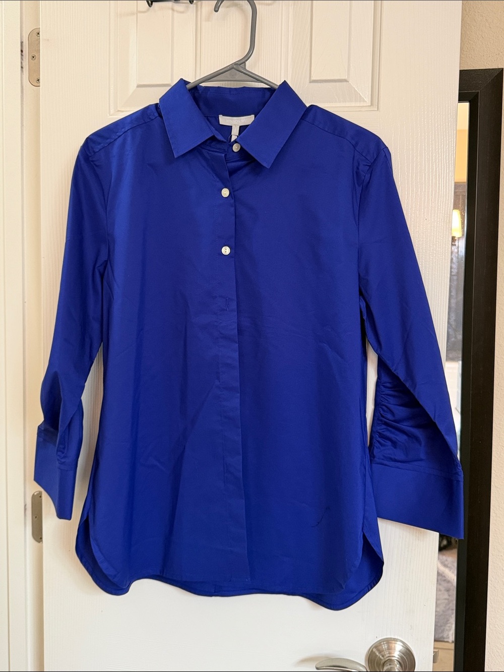 Hinson Wu Zoey Blouse in marine blue. NEW with tags . Large